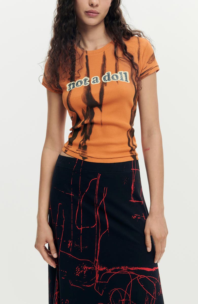 Desigual Print Handkerchief Hem Skirt, Alternate, color, Black