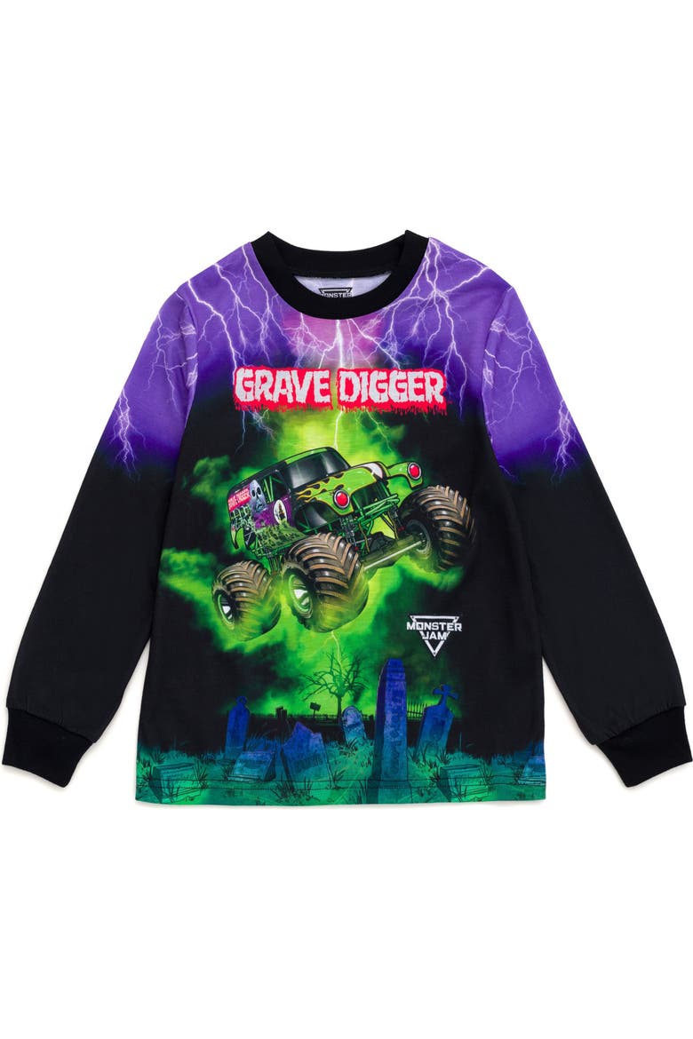 2-Piece Pajama Top and Pants Set, Alternate, color, Grave Digger Purple