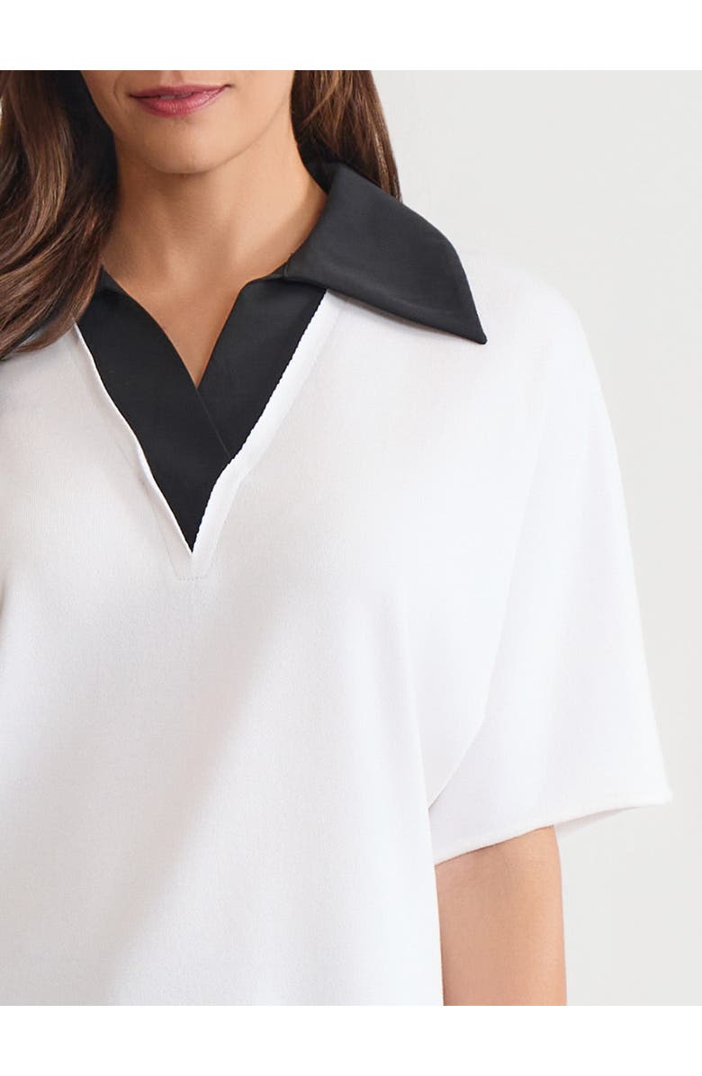 Misook Mixed Media Soft Knit Shirt, Alternate, color, White