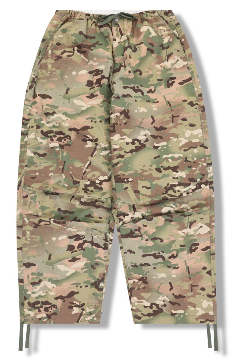 PLEASURES Gem Camo Wide Leg Pants, Alternate, color, Camo