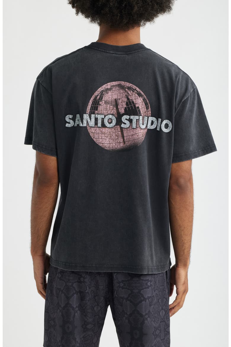 Disco Ball Typeface Cotton Graphic T-Shirt, Alternate, color, BLACK FADE