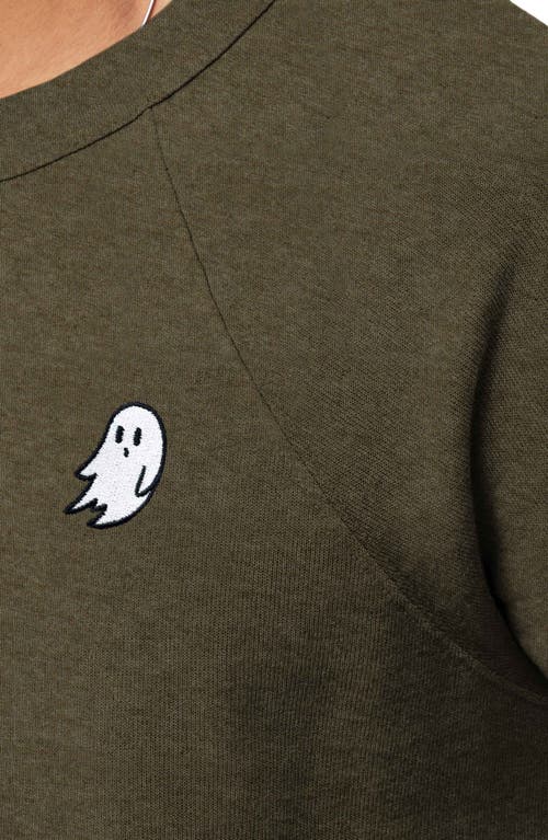 Dalix Ghost Fleece Sweatshirt In Heather Olive