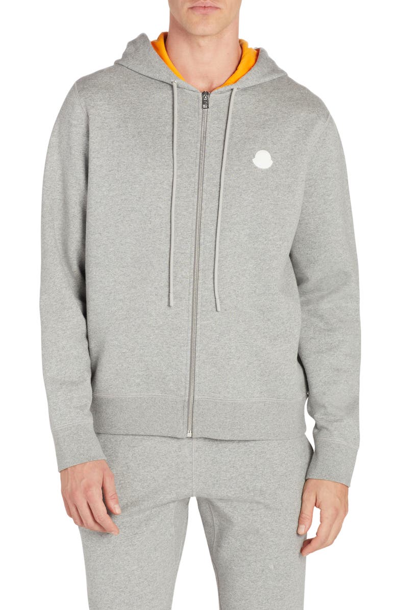 Moncler Contrast Hood Cotton Zip Hoodie, Main, color,