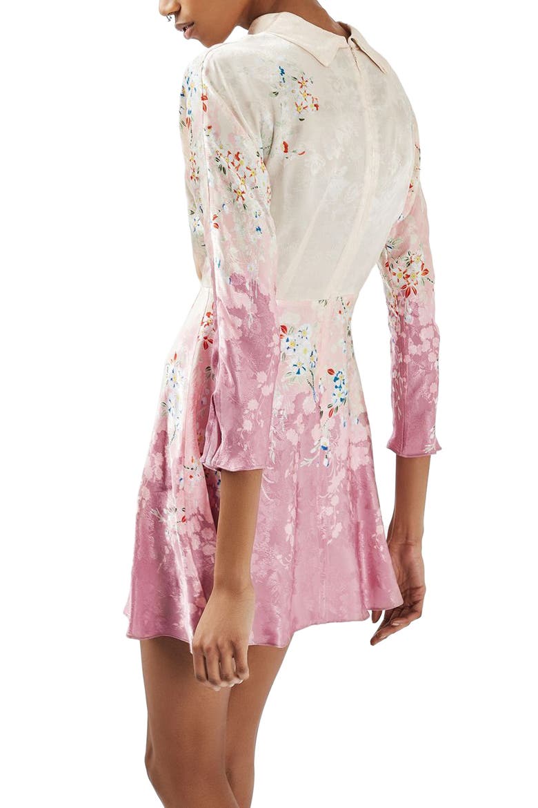 Jacquard Floral Print Dress, Alternate, color, LIGHT PINK MULTI