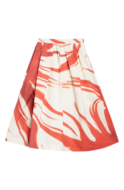 Shop Dries Van Noten Soni Tulip Petal Pleated Cotton Poplin Skirt In Red