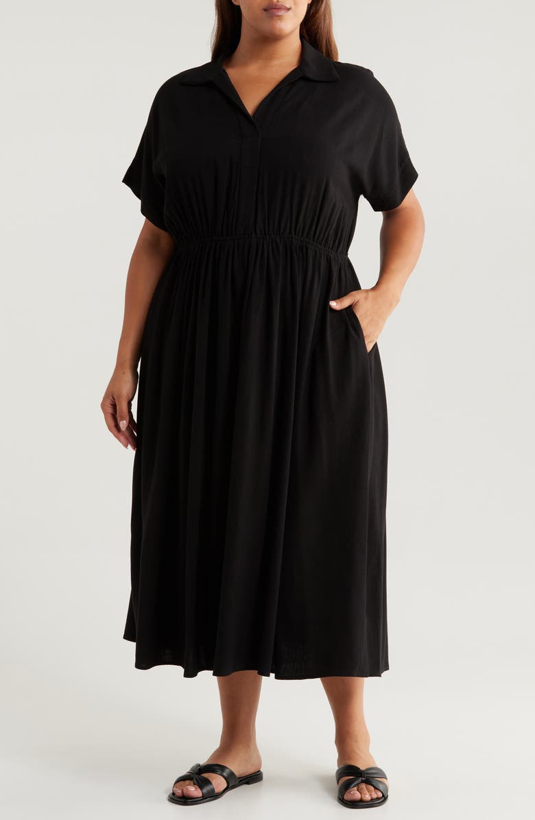 Renee C Short Sleeve Dress, Main, color, Black