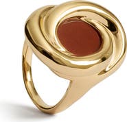 Monica Vinader Ochre 18k Gold Vermeil Red Jasper Ring