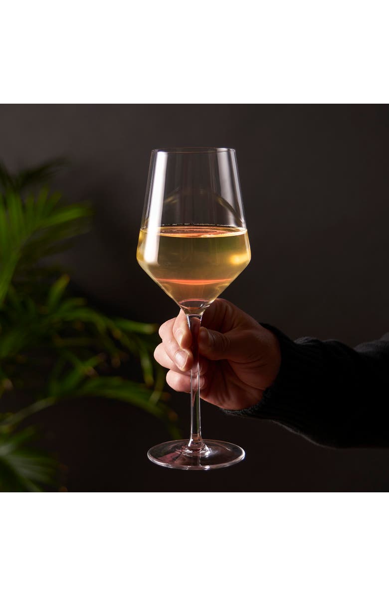 Viski Raye Crystal Angled Chardonnay Glasses Set of 2, Alternate, color, Clear