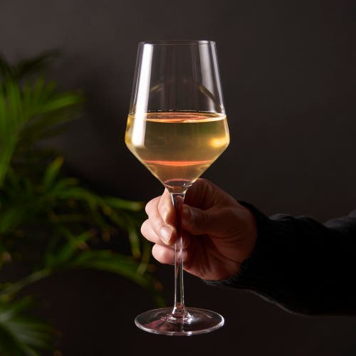 Viski Raye Set Of 2 Crystal Chardonnay Glasses In Clear