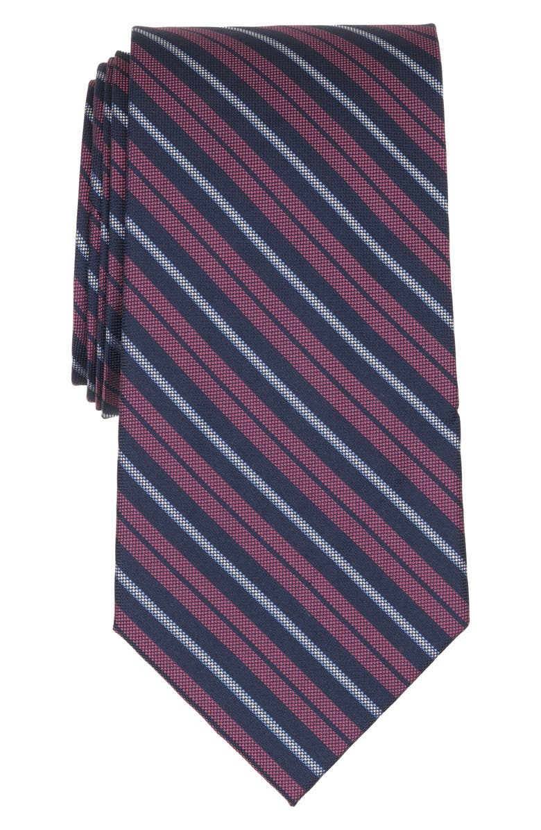 Brooks Brothers Double Stripe Tie, Main, color, Navy