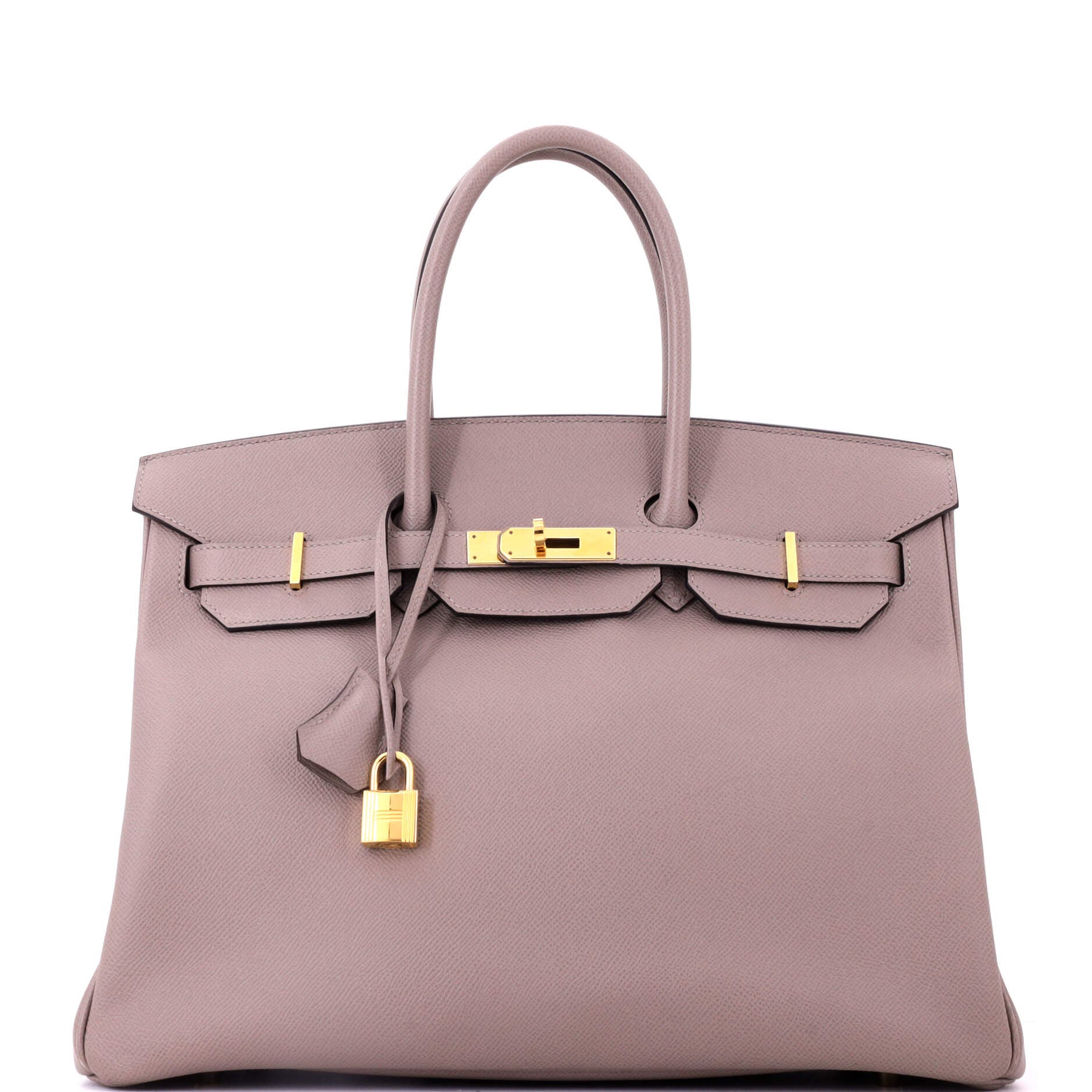 Pre-Owned Hermes Birkin Handbag Grey Epsom with Gold Hardware 35, Main, color, Gris Asphalte