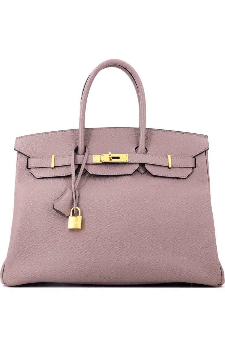Pre-Owned Hermes Birkin Handbag Grey Epsom with Gold Hardware 35, Main, color, Gris Asphalte