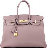 Pre-Owned Hermes Birkin Handbag Grey Epsom with Gold Hardware 35