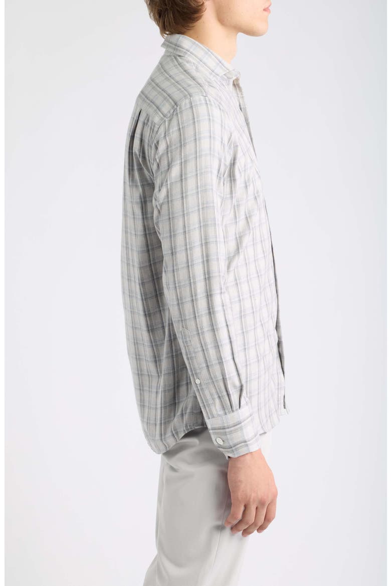 Crown Crafted Plaid Flannel Button-Up Shirt, Alternate, color, BRITISH GREY