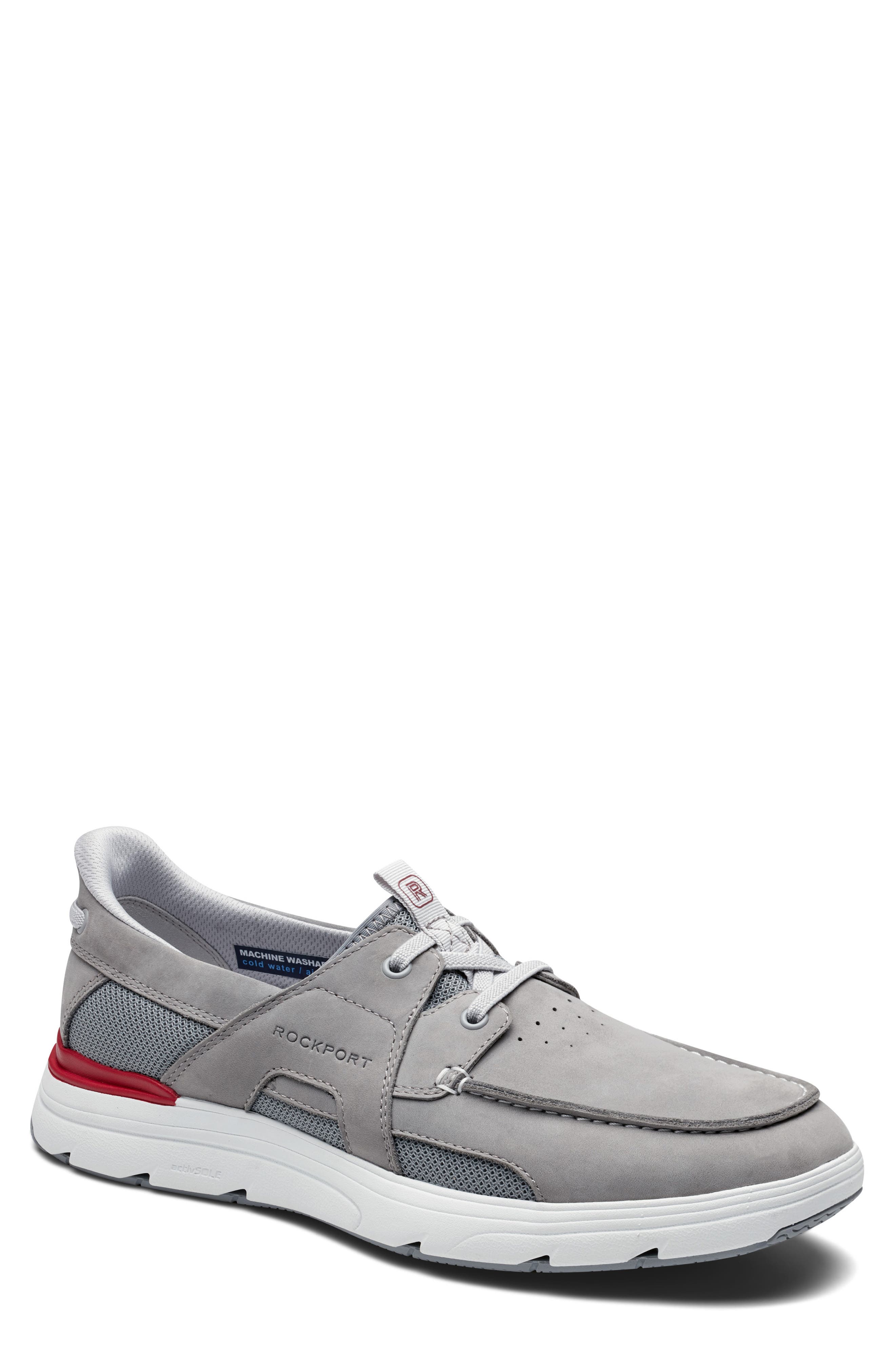 Rockport Seadon Boat Shoe, Main, color, Light Grey
