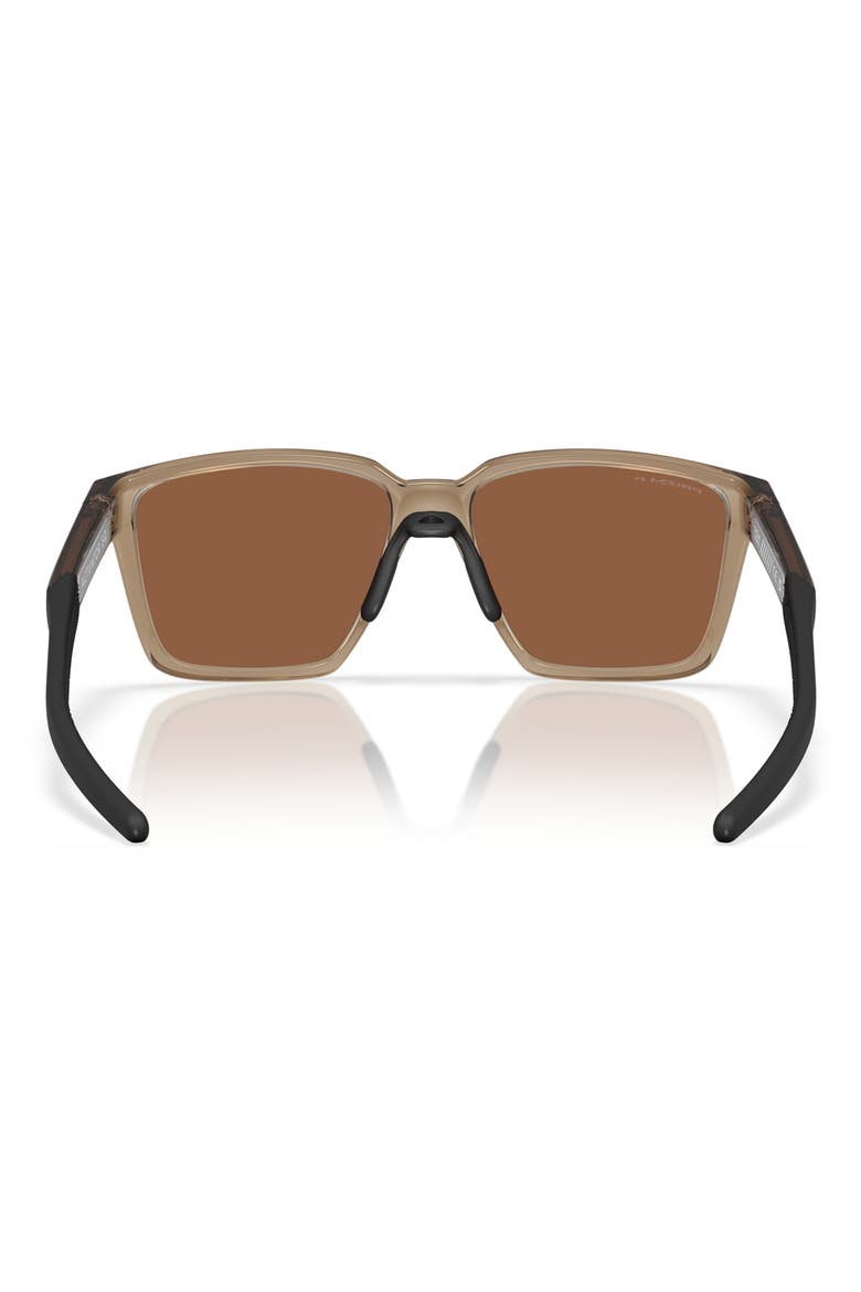 57mm Polarized Rectangular Sunglasses, Alternate, color, BROWN