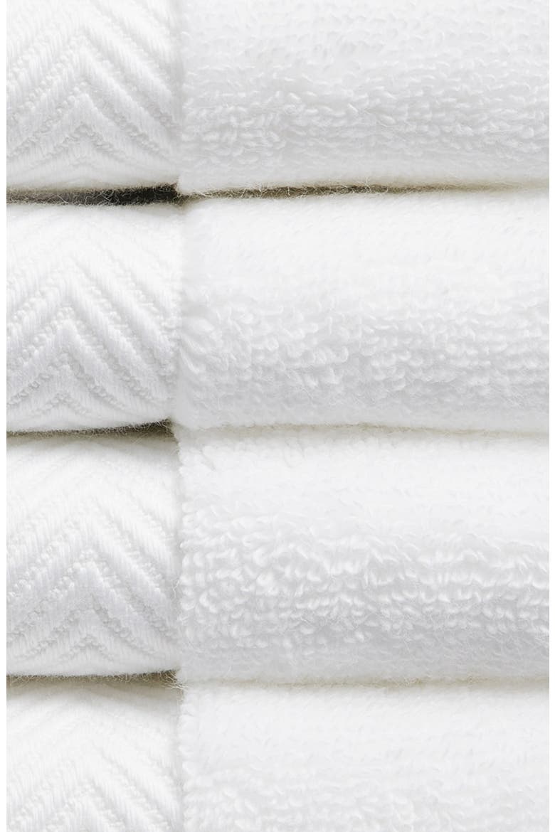 Organic Hydrocotton Set of 4 Washcloths, Alternate, color, WHITE
