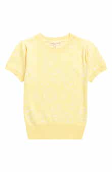 MARGAUX AND LEXI Kids' Smiley Jacquard Short Sleeve Sweater