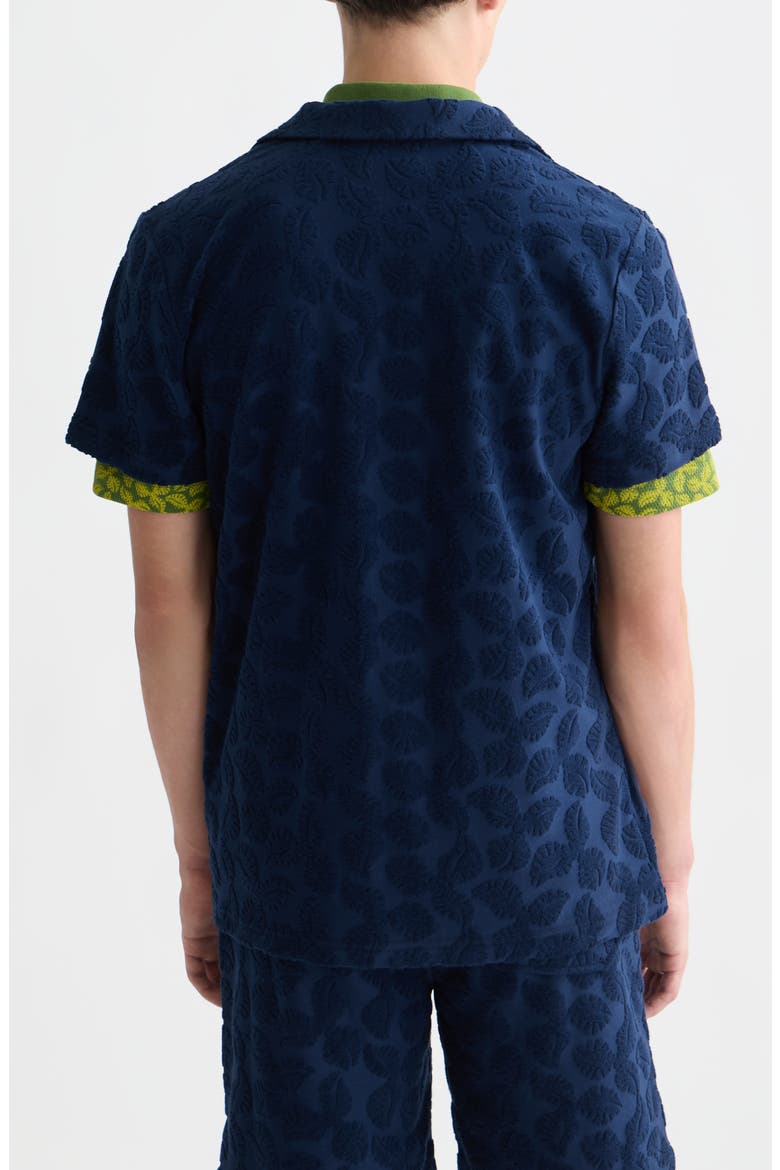 Relaxed Fit Print Short Sleeve Button-Up Shirt, Alternate, color, PAGEANT BLUE