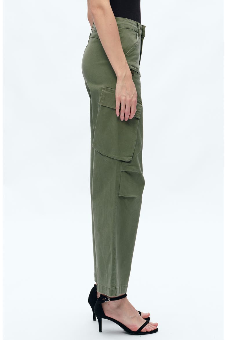 Fann High Waist Wide Leg Cargo Jeans, Alternate, color, GREEN