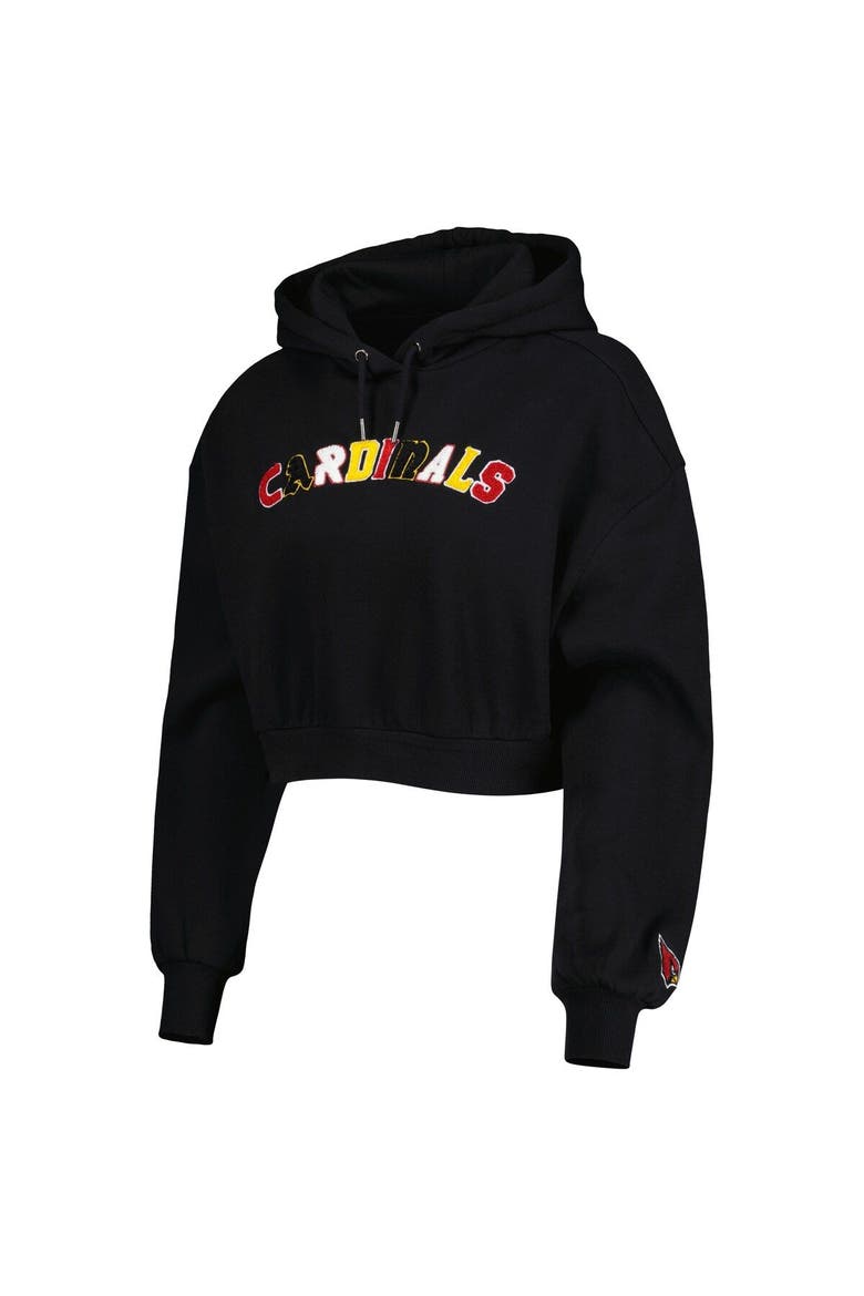 Women's The Wild Collective Black Arizona Cardinals Cropped Pullover Hoodie, Alternate, color, Black