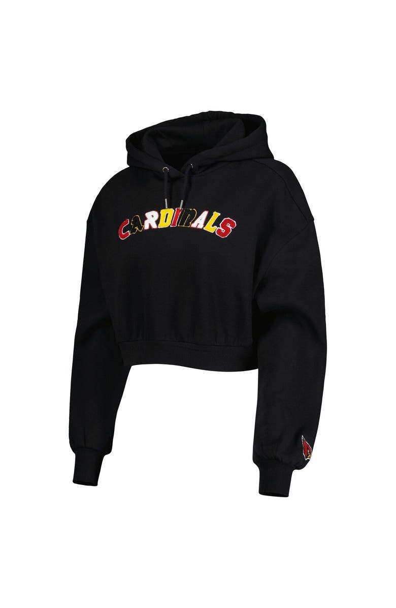 THE WILD COLLECTIVE Women's The Wild Collective Black Arizona Cardinals Cropped Pullover Hoodie, Alternate, color, Black