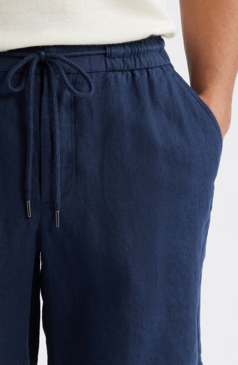 Nordstrom Hybrid City Flat Front Linen Shorts, Alternate, color, Navy Blazer