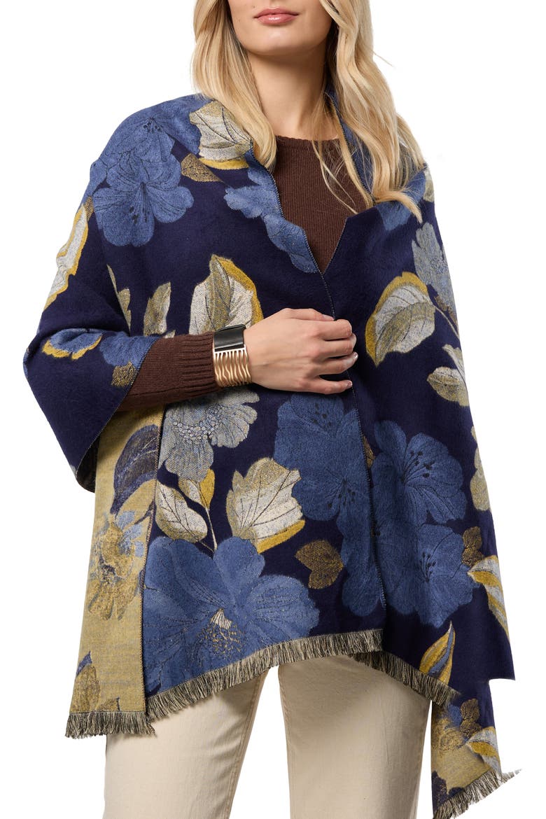 Metallic Touch Reversible Scarf, Main, color, BLUE MULTI