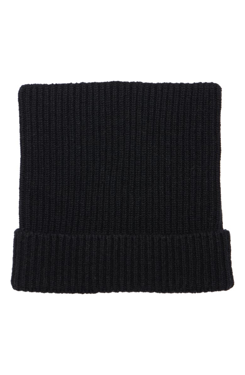 Acne Studios Kua Face Patch Rib Wool & Yak Hair Beanie, Alternate, color, Black