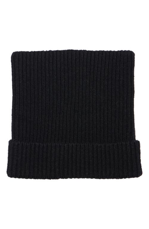 Acne Studios Kua Face Patch Rib Wool & Yak Hair Beanie In Black