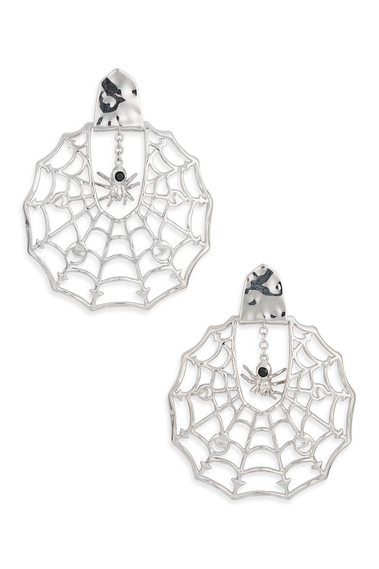 Bailey Pavé Drop Earrings, Main, color, RHOD BLACK CRYSTAL
