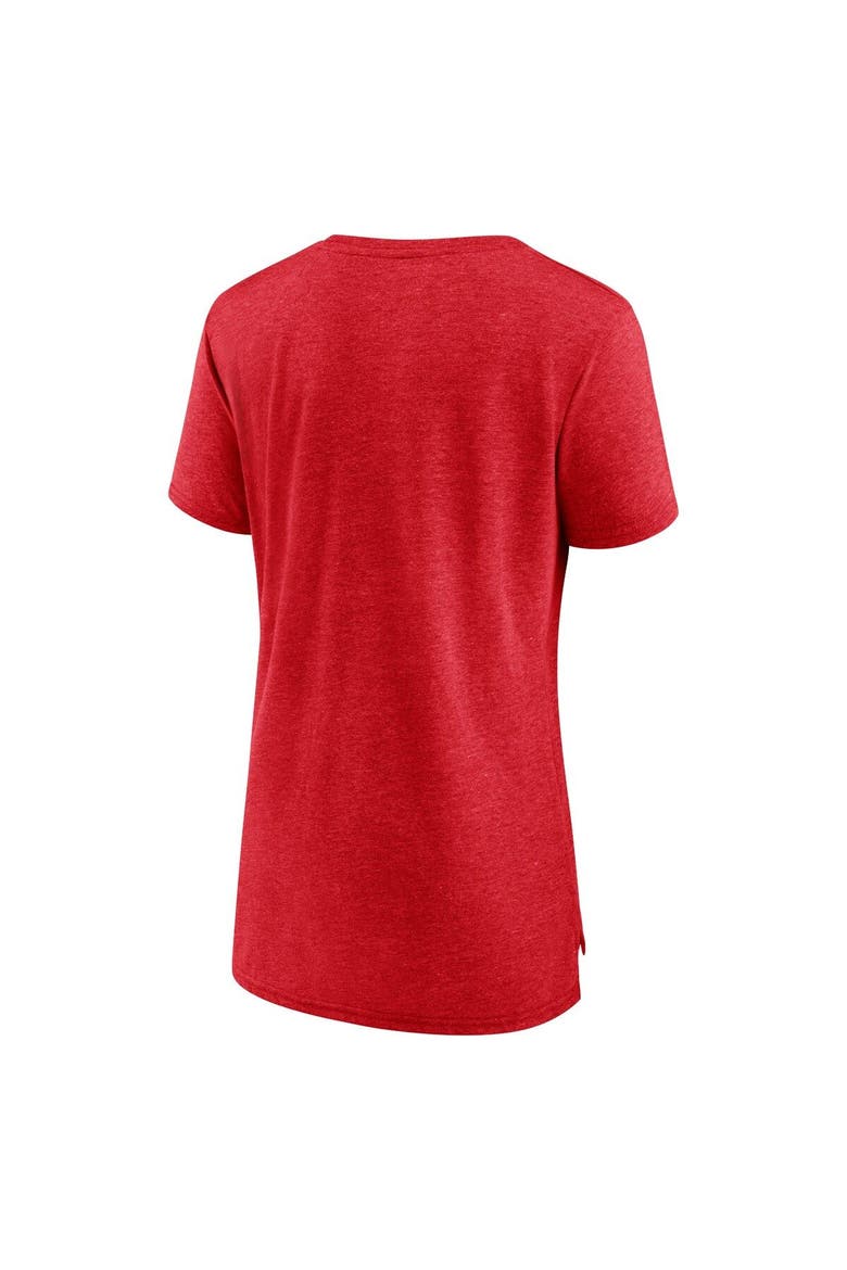 Women's Fanatics Branded Heather Red Tampa Bay Buccaneers Original Play Tri-Blend T-Shirt, Alternate, color, Heather Red