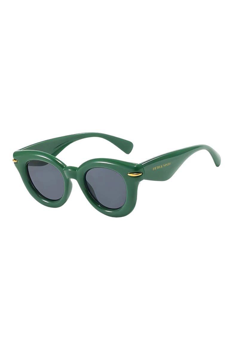 Marlow 46mm Polarized Round Sunglasses, Alternate, color, GREEN / BLACK