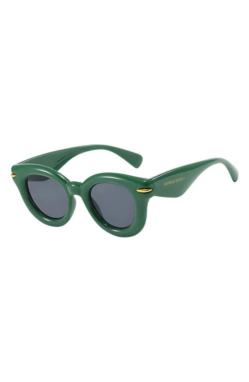 Fifth & Ninth Marlow 46mm Polarized Round Sunglasses In Green