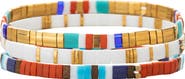 EYE CANDY LOS ANGELES Enamel Bead Stretch Bracelets - Set of 3
