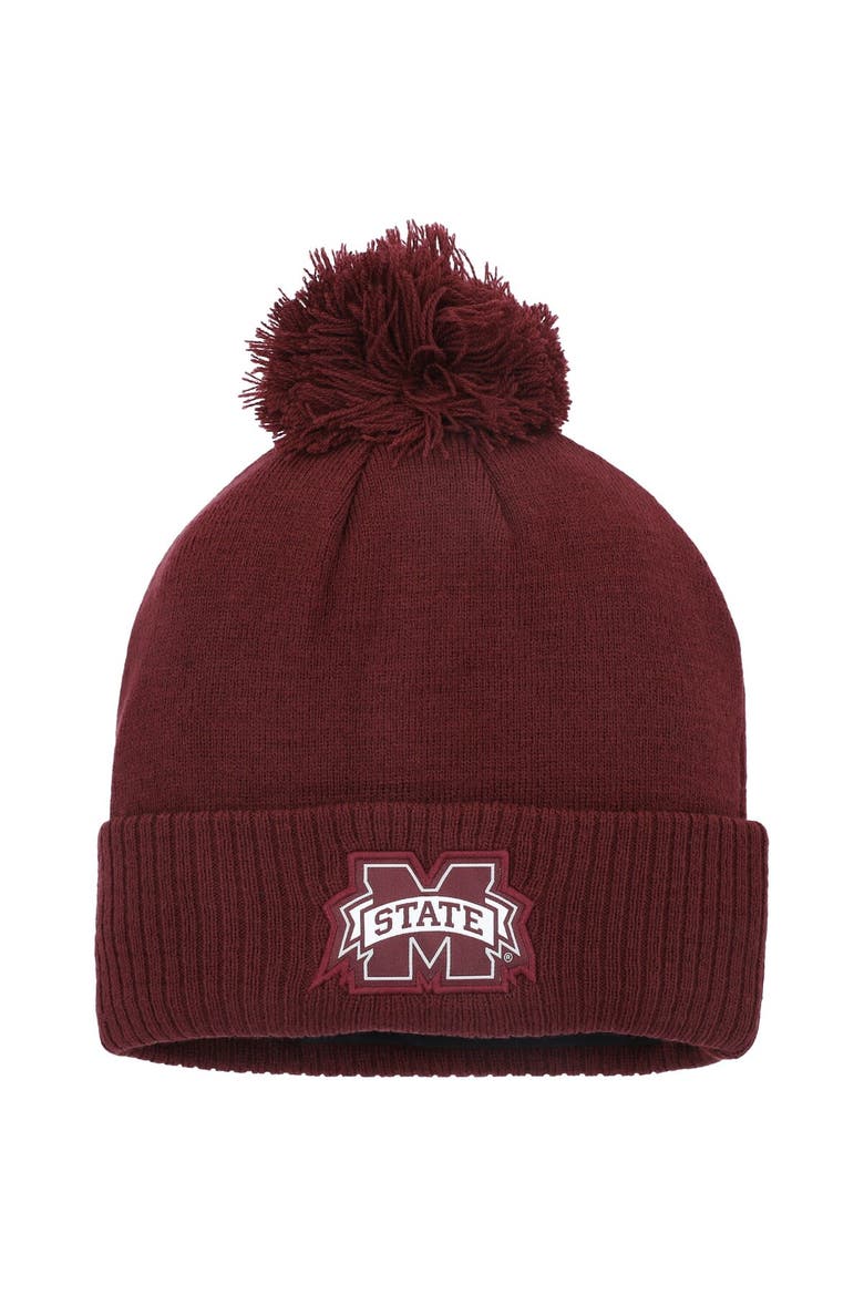 Men's adidas Maroon Mississippi State Bulldogs 2023 Sideline COLD.RDY Cuffed Knit Hat with Pom, Main, color, Maroon