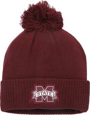adidas Men's adidas Maroon Mississippi State Bulldogs 2023 Sideline COLD.RDY Cuffed Knit Hat with Pom