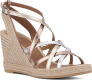 Aquatalia Jenni Water Repellent Ankle Strap Espadrille Platform Wedge Sandal