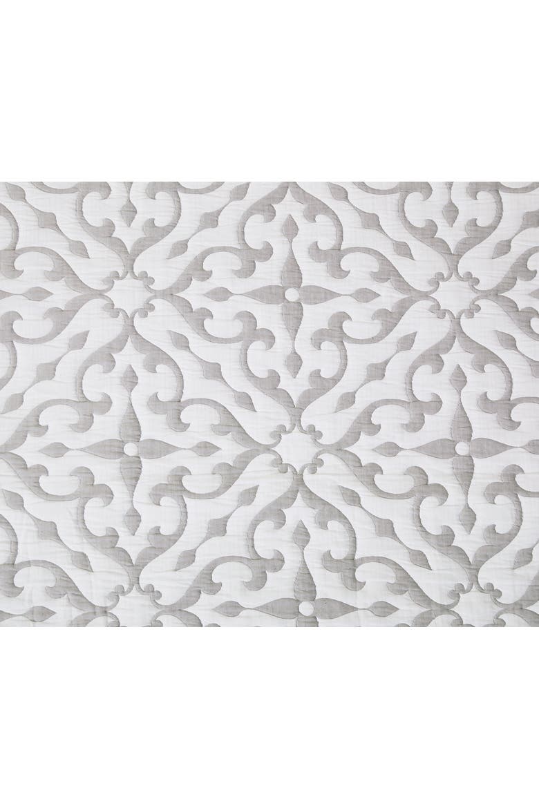 Medallion Jacquard Cotton Cover Quilt Set  - Reversible and Machine Washable, Alternate, color, Gray