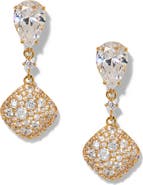 Nadri Crushed Pavé Double Drop Earrings