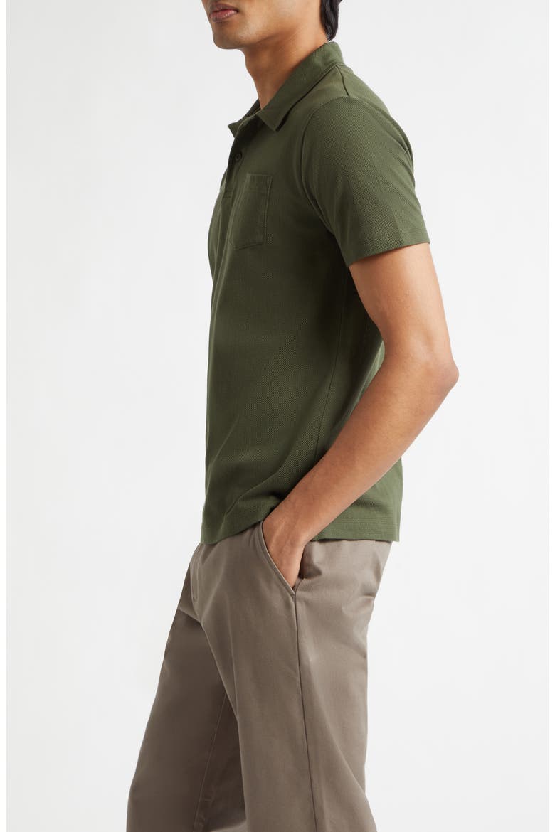 Riviera Cotton Piqué Polo, Alternate, color, DEEP OLIVE