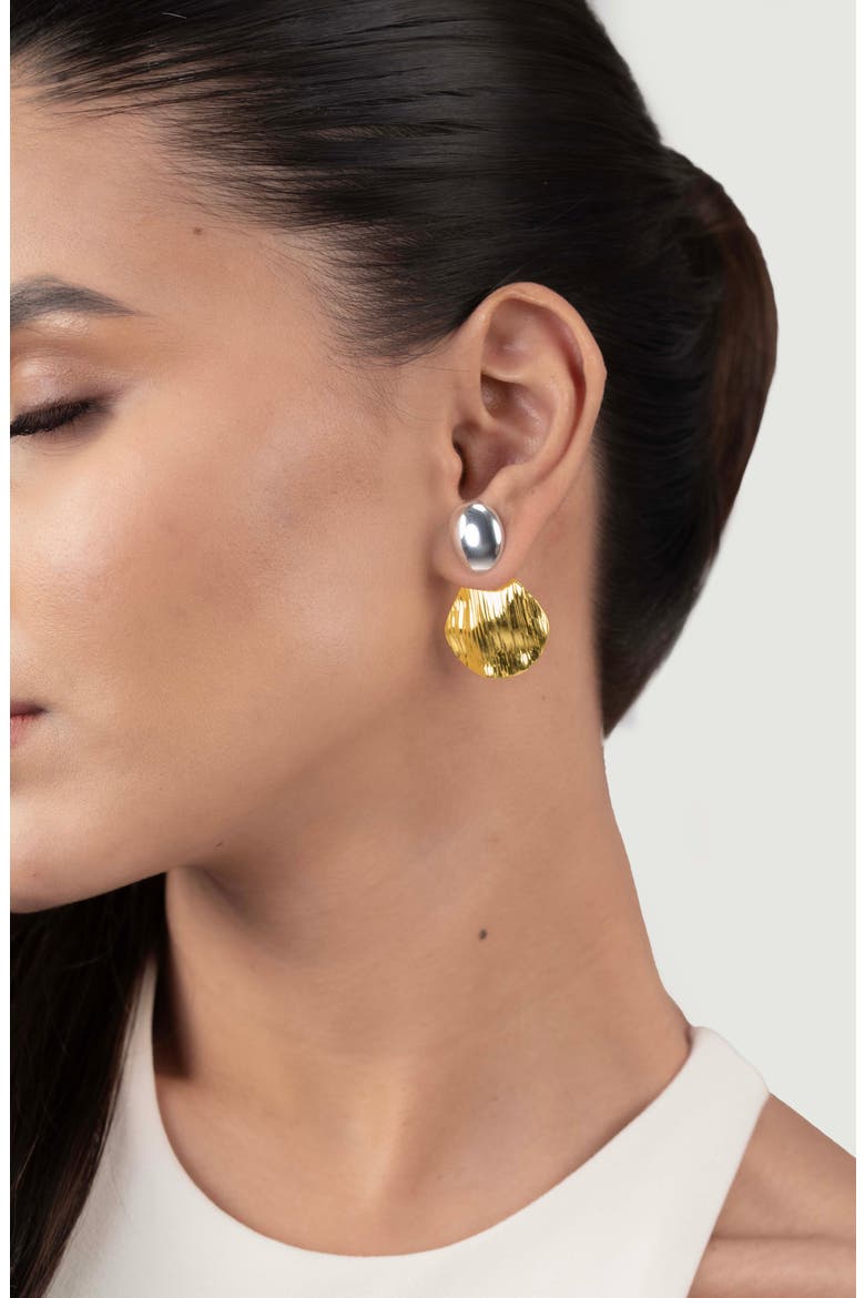 Hana Earrings, Alternate, color, TWO-TONE