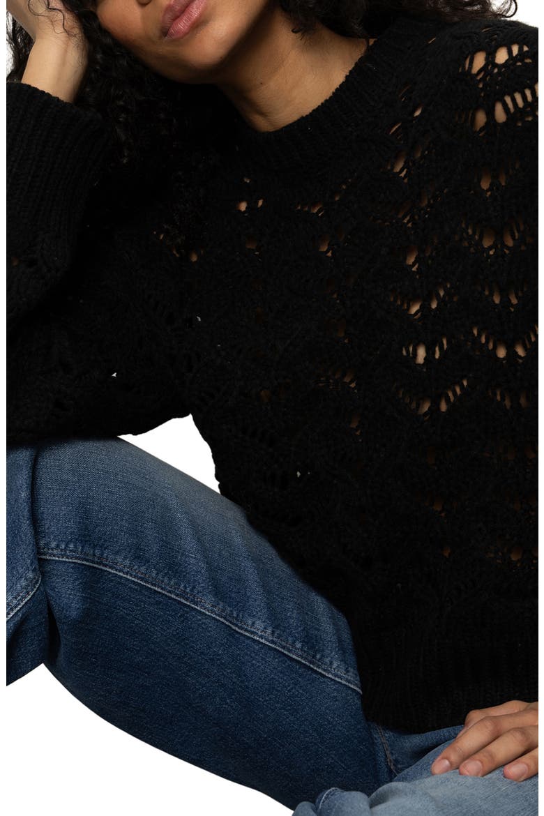 Boheme Open Stitch Sweater, Alternate, color, BLACK
