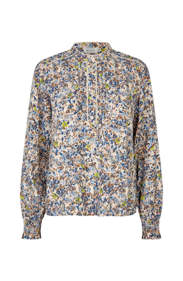 Masai Copenhagen MaDionelle Floral Print Blouse, Alternate, color, Placid Blue