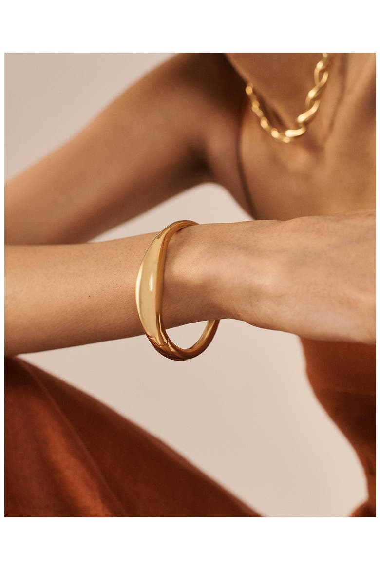 Nura Reef Wide Bangle, Alternate, color, 18CT GOLD VERMEIL/ STER SILVER