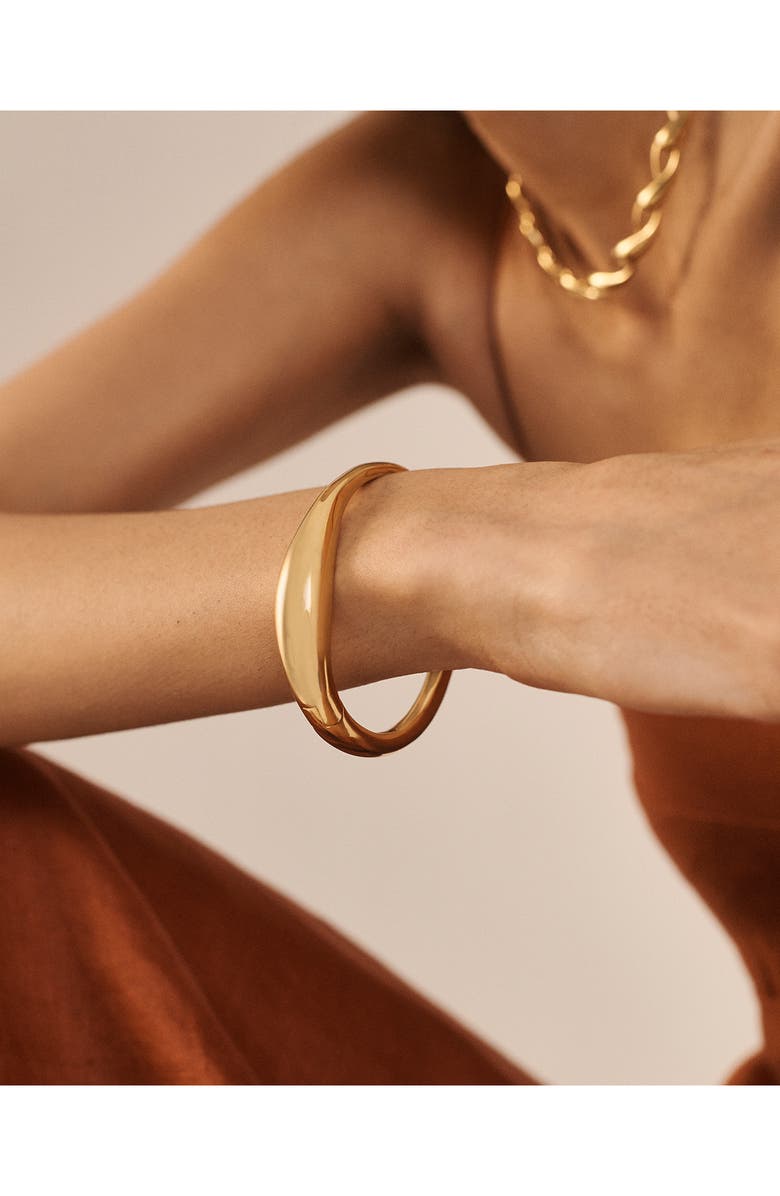 Monica Vinader Nura Reef Thin Bangle, Alternate, color, 18Ct Gold Vermeil/ Ster Silver