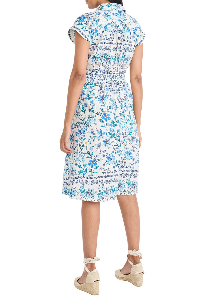 Cap Sleeve Shirtdress, Alternate, color, CREAM/ BLUE