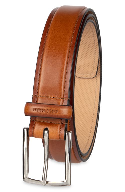 Cole Haan Burnished Edge Leather Belt In Brown