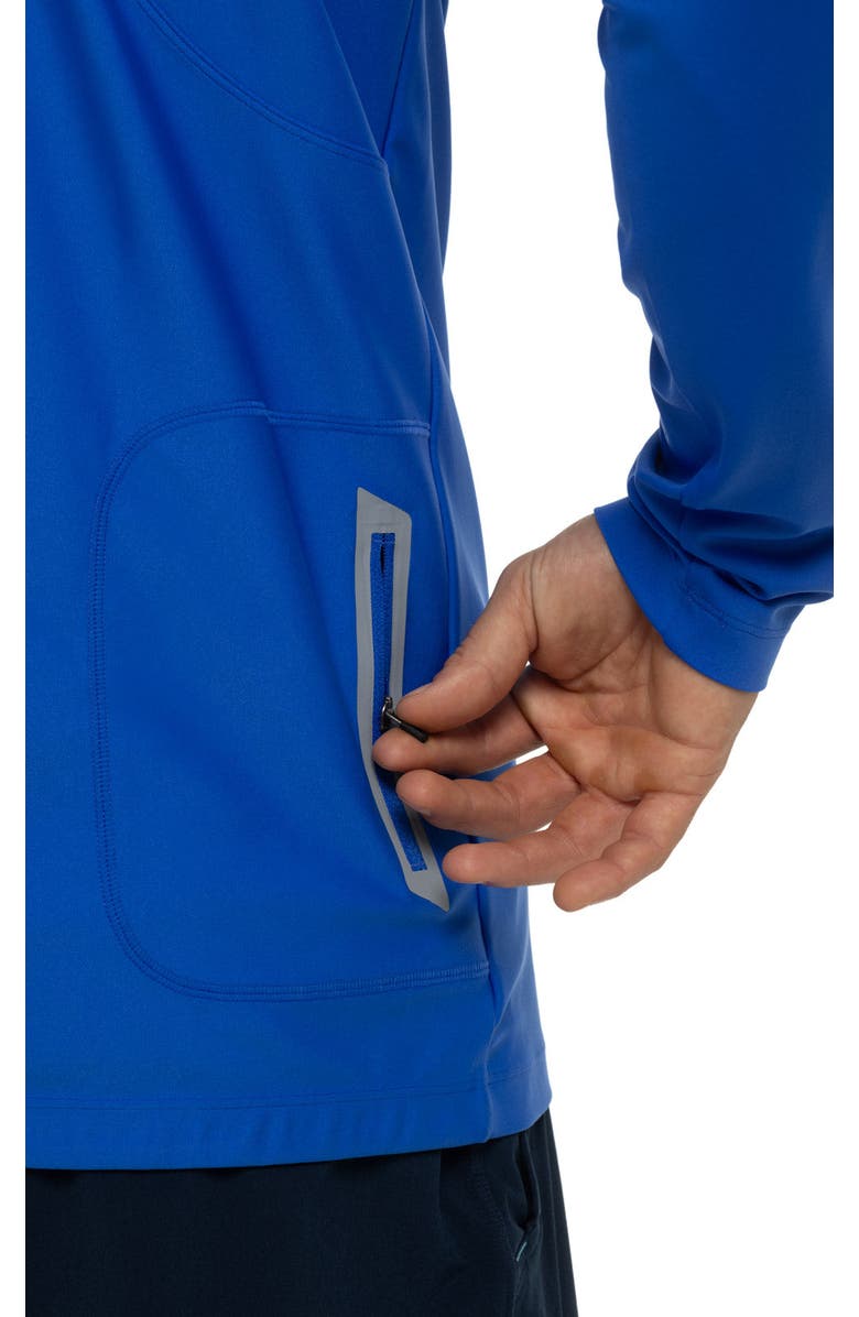 Coolibar Men's Long Sleeve Swim Jacket - UPF 50+ Sun Protection - Menorca, Alternate, color, Baja Blue