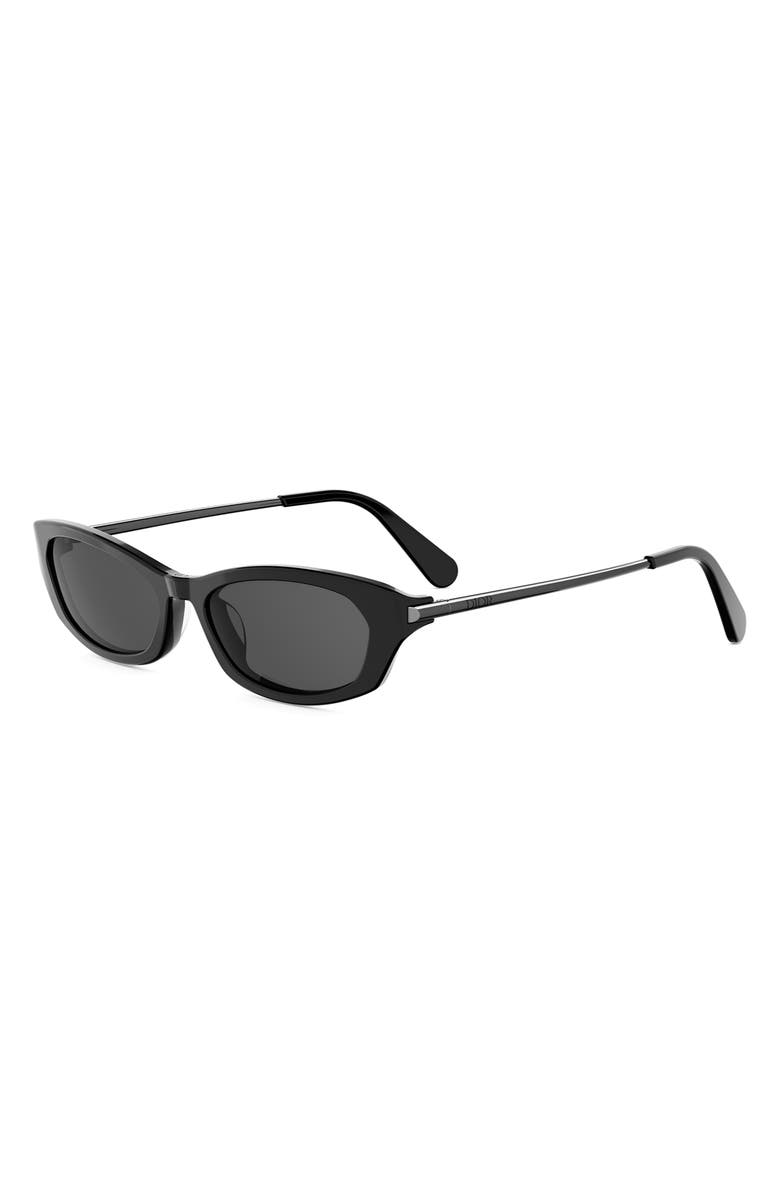 DIOR D-Moon B2I Butterfly Sunglasses, Alternate, color, Shiny Black / Smoke